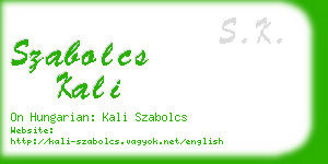 szabolcs kali business card